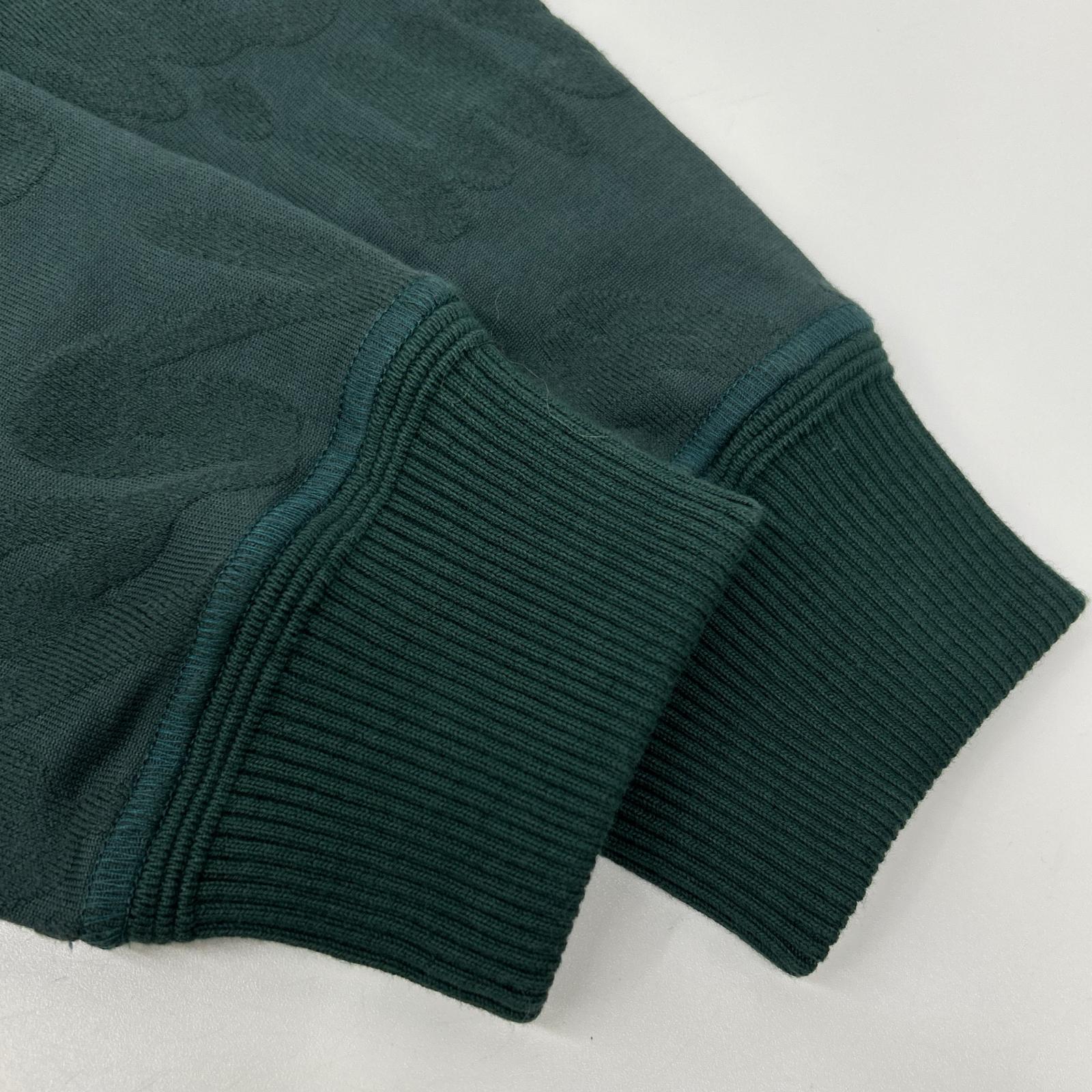 MALO マーロ グリーン エンボス刺繍 Vガゼット ロングスリーブ スウェット トップス