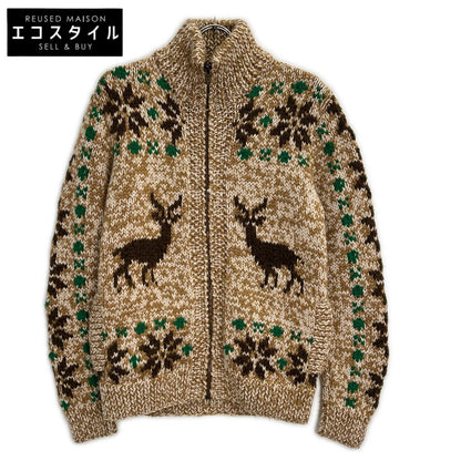 DOLCE&GABBANA ドルチェアンドガッバーナ ベージュ×ブラウス ウール混 カウチンニット トップス
