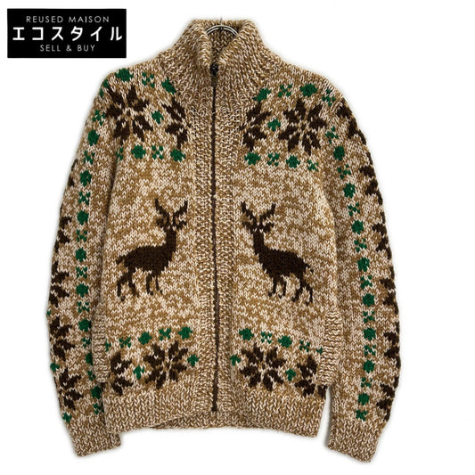 DOLCE&GABBANA ドルチェアンドガッバーナ ベージュ×ブラウス ウール混 カウチンニット トップス