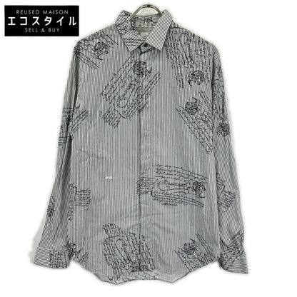 berluti ベルルッティ R16HTL46CAKR グレー ストライプ カリグラフィ ロングスリーブ ボタンシャツ トップス
