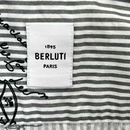 berluti ベルルッティ R16HTL46CAKR グレー ストライプ カリグラフィ ロングスリーブ ボタンシャツ トップス