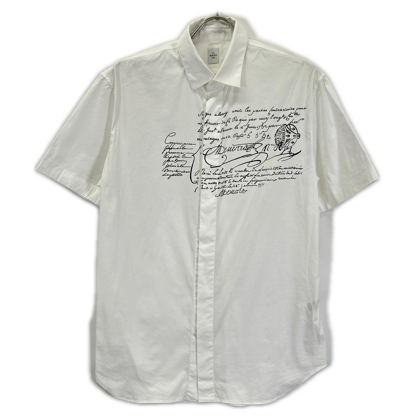 berluti ベルルッティ R15HTS02CAHX ホワイト カリグラフィ ショートスリーブ ボタンシャツ トップス