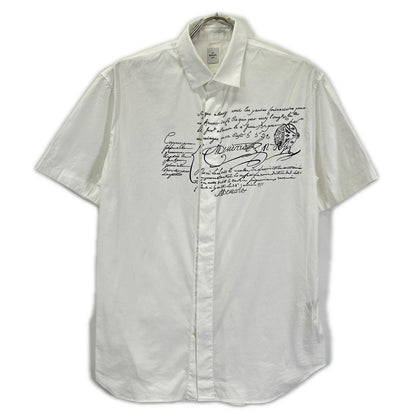 berluti ベルルッティ R15HTS02CAHX ホワイト カリグラフィ ショートスリーブ ボタンシャツ トップス
