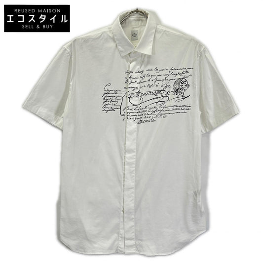 berluti ベルルッティ R15HTS02CAHX ホワイト カリグラフィ ショートスリーブ ボタンシャツ トップス