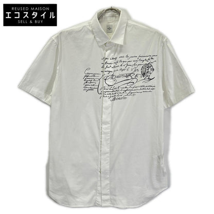 berluti ベルルッティ R15HTS02CAHX ホワイト カリグラフィ ショートスリーブ ボタンシャツ トップス