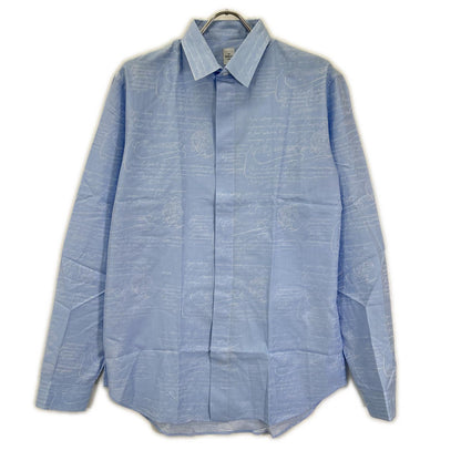 berluti ベルルッティ R17HTL50CANB ライトブルー スクリット カリグラフィ ショートスリーブ ボタンシャツ トップス