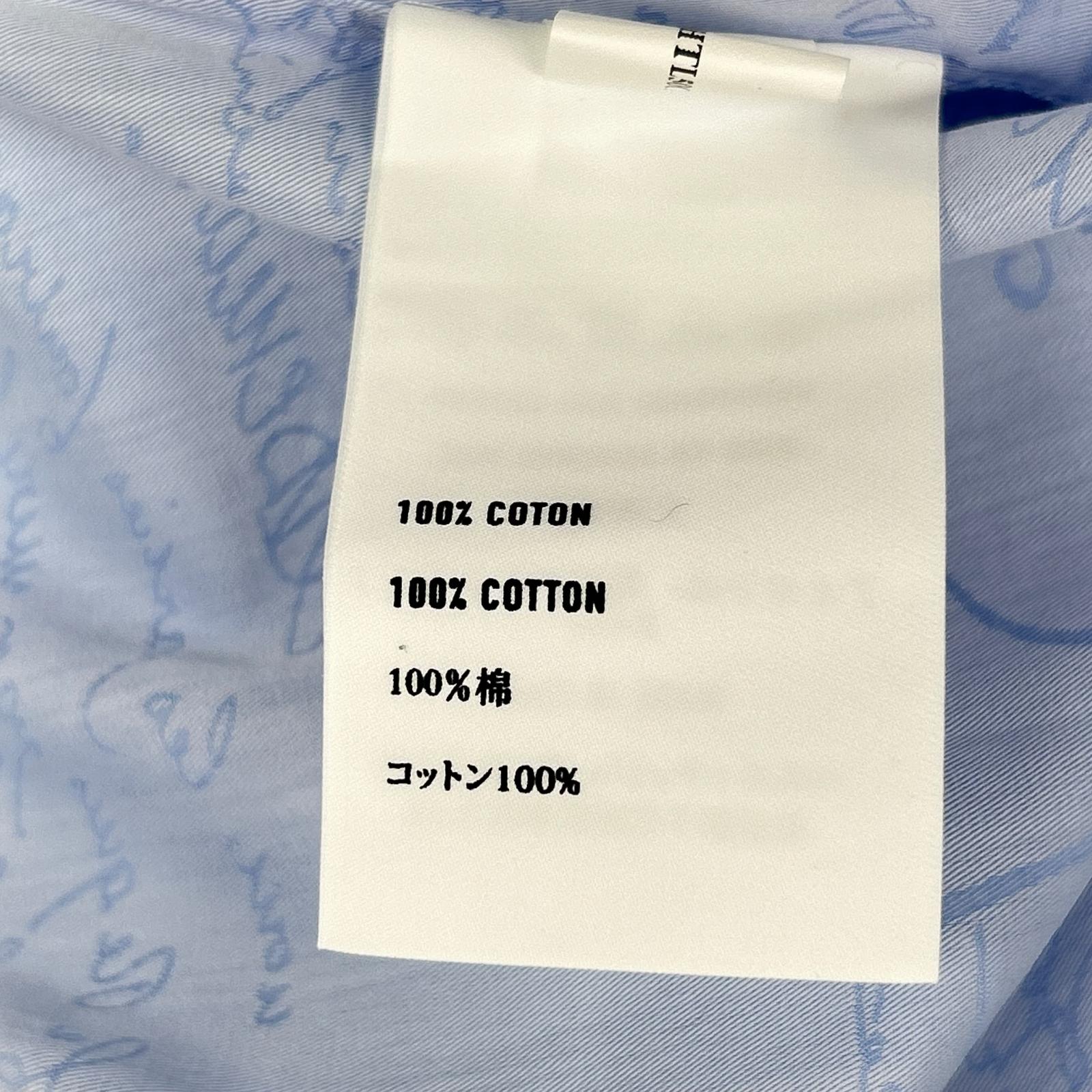 berluti ベルルッティ R17HTL50CANB ライトブルー スクリット カリグラフィ ショートスリーブ ボタンシャツ トップス