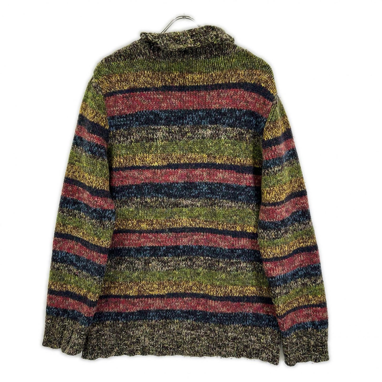 DOLCE&GABBANA ドルチェアンドガッバーナ m7M16 イエロー マルチカラー ボーダー ボトルネック ショルダーボタン ニット トップス