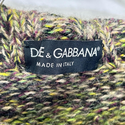DOLCE&GABBANA ドルチェアンドガッバーナ m7M16 イエロー マルチカラー ボーダー ボトルネック ショルダーボタン ニット トップス
