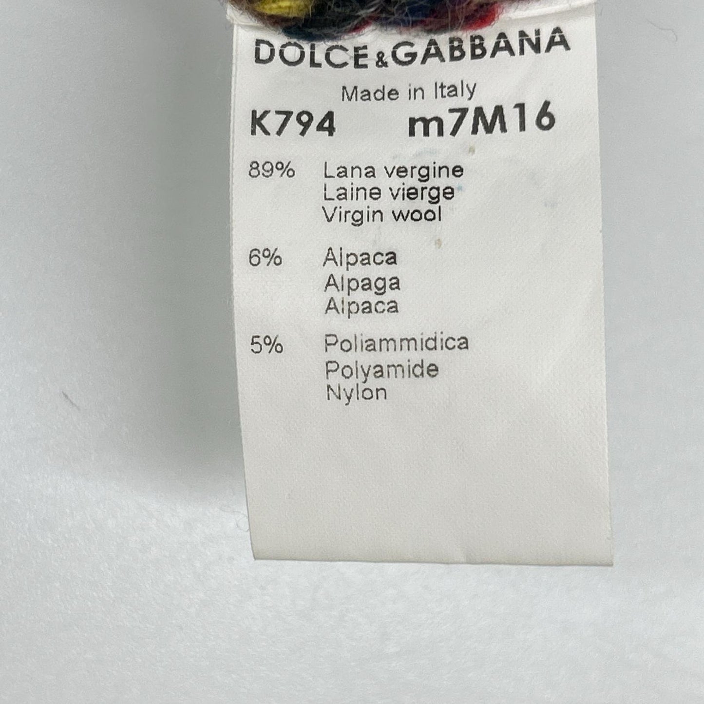 DOLCE&GABBANA ドルチェアンドガッバーナ m7M16 イエロー マルチカラー ボーダー ボトルネック ショルダーボタン ニット トップス