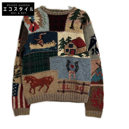 RalphLauren COUNTRY ラルフローレン カントリー 90s ブラウン マルチカラー インディアン ロングスリーブ セーター トップス