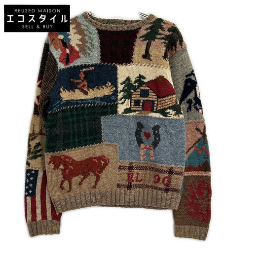 RalphLauren COUNTRY ラルフローレン カントリー 90s ブラウン マルチカラー インディアン ロングスリーブ セーター トップス