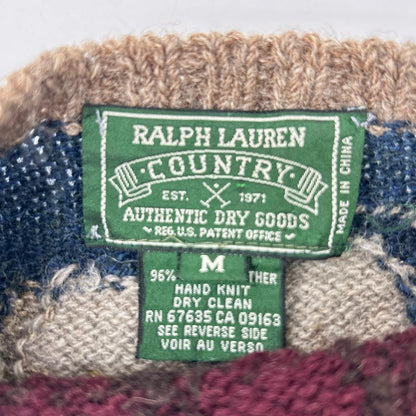 RalphLauren COUNTRY ラルフローレン カントリー 90s ブラウン マルチカラー インディアン ロングスリーブ セーター トップス