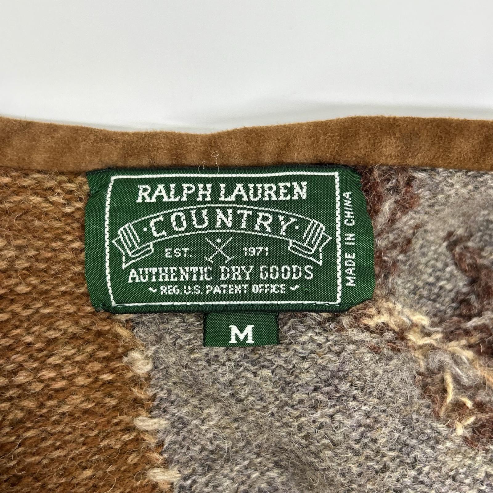 RalphLauren COUNTRY ラルフローレン カントリー 90s ブラウン マルチカラー トナカイ 星条旗 ニットベスト ベスト