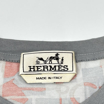 HERMES エルメス グレー×オレンジ ホースビット ショートスリーブカットソー トップス