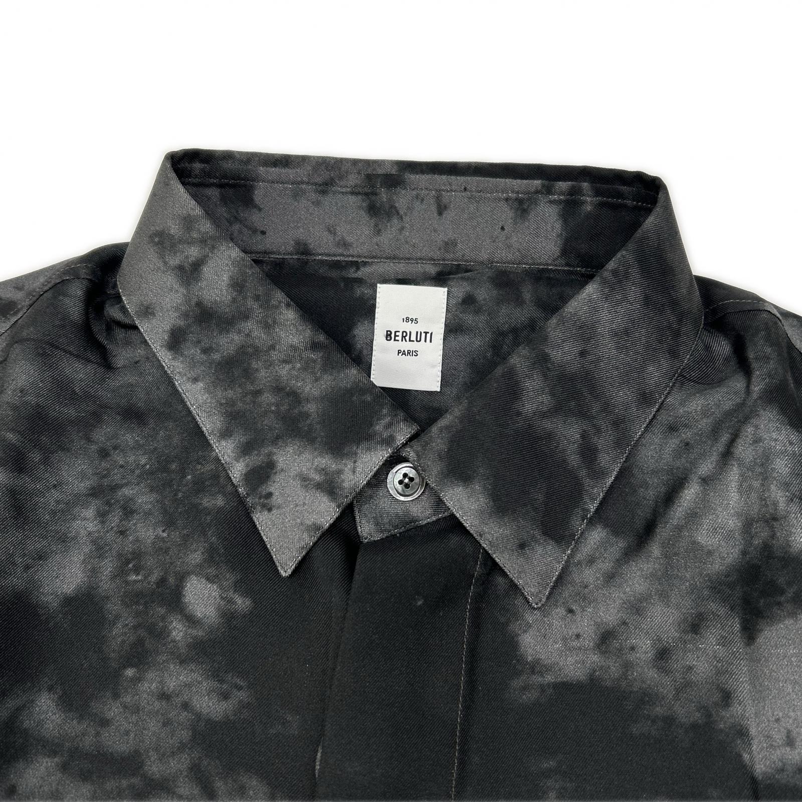 berluti ベルルッティ R16HTL52SBDB ブラック ムラ染 ロングスリーブ ボタンシャツ トップス
