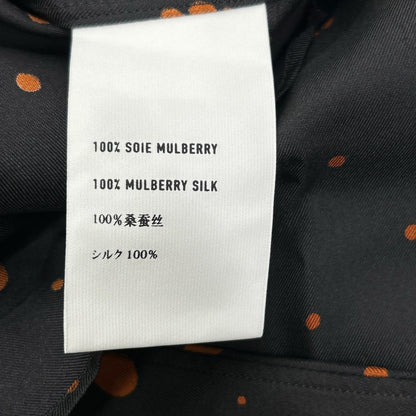 berluti ベルルッティ R18HTL52SBDL ブラック×オレンジ シルク100 ペイントドット ロングスリーブ ボタンシャツ トップス