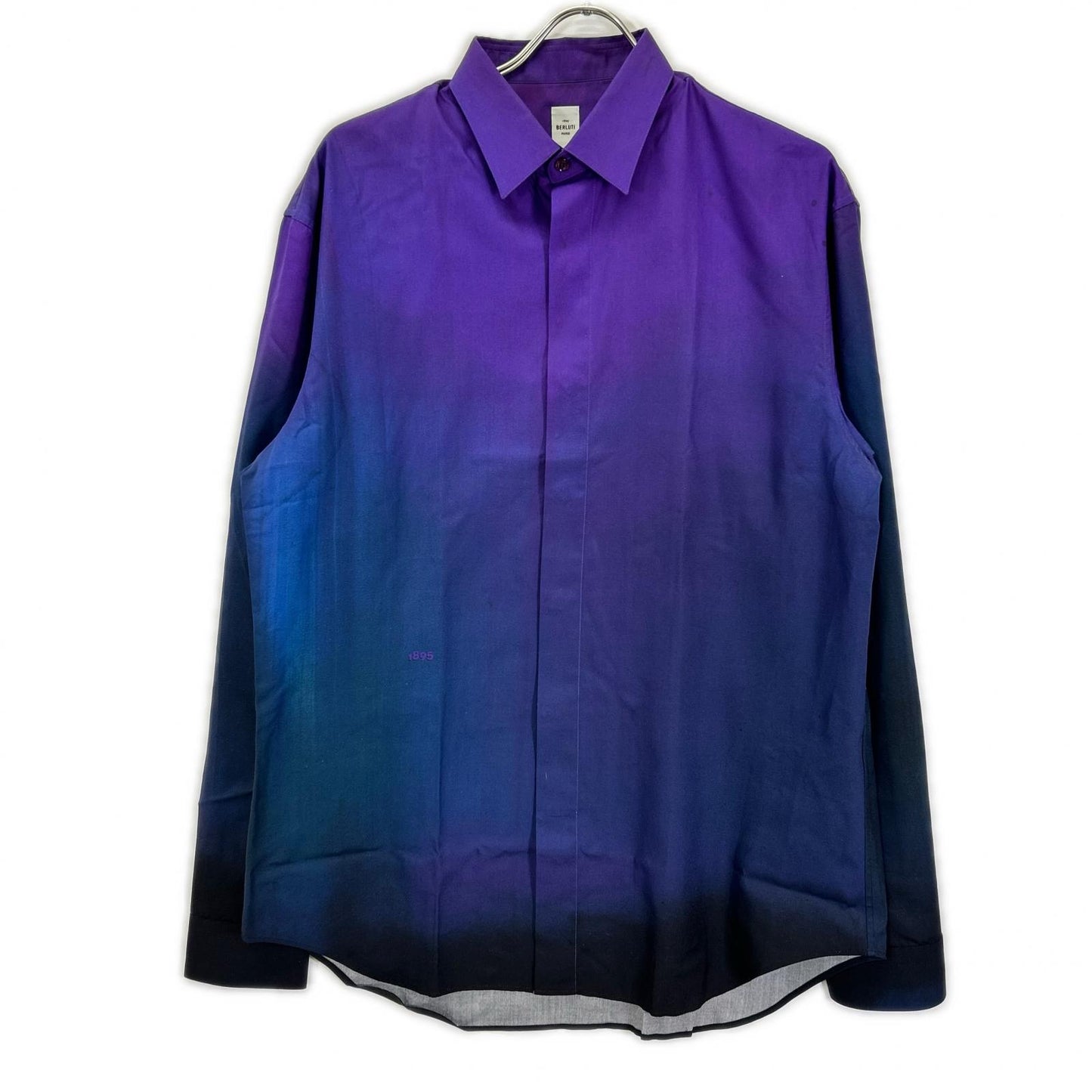berluti ベルルッティ R21HTL52SBEZ パープル シルク100 グラデーション ロングスリーブ ボタンシャツ トップス