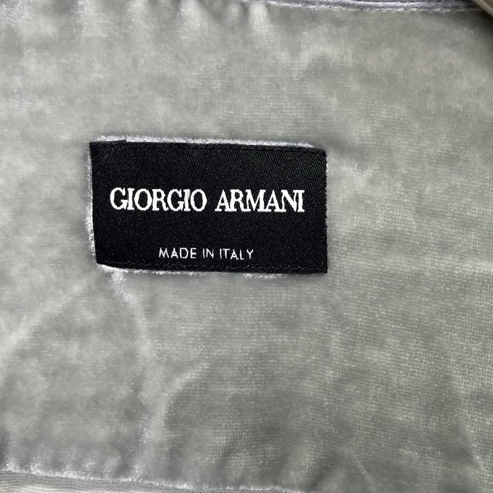 GIORGIOARMANI ジョルジオアルマーニ グレー ベロア ロングスリーブ ボタンシャツ トップス