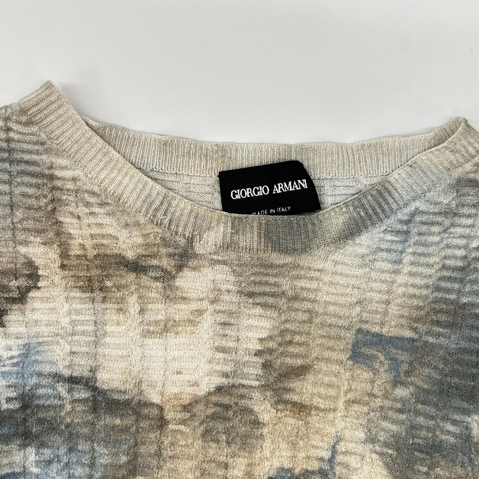 GIORGIOARMANI ジョルジオアルマーニ ベージュ マルチカラー タイダイ染 ロングスリーブ トップス トップス