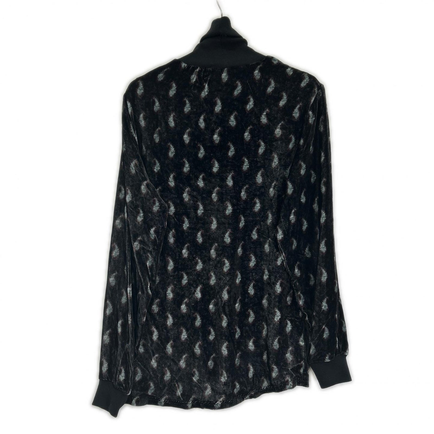 GIORGIOARMANI ジョルジオアルマーニ ブラック ベロア ペイズリー柄 タートルネック プルオーバー トップス