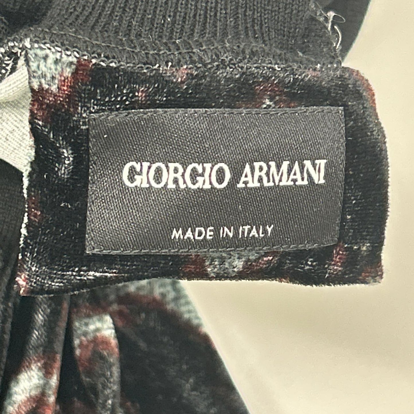 GIORGIOARMANI ジョルジオアルマーニ ブラック ベロア ペイズリー柄 タートルネック プルオーバー トップス
