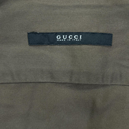 GUCCI グッチ トムフォード期　カーキ キルティングパッチ ロングスリーブ ボタンシャツ トップス