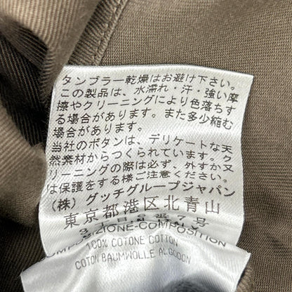 GUCCI グッチ トムフォード期　カーキ キルティングパッチ ロングスリーブ ボタンシャツ トップス