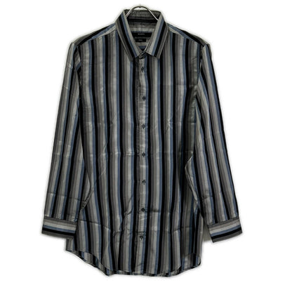 GUCCI グッチ Z63901180 グレー×ブルー マルチカラー トムフォード期 シルクシャツ トップス