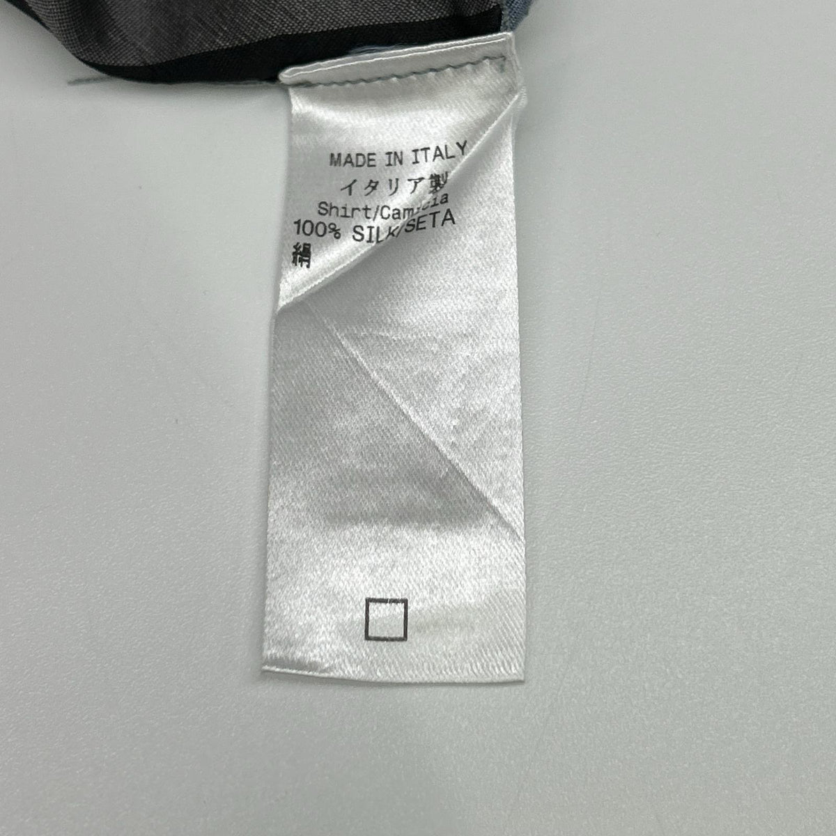GUCCI グッチ Z63901180 グレー×ブルー マルチカラー トムフォード期 シルクシャツ トップス