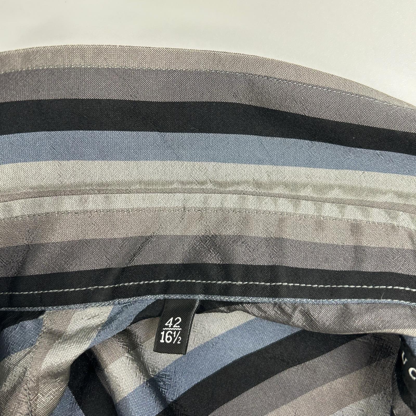 GUCCI グッチ Z63901180 グレー×ブルー マルチカラー トムフォード期 シルクシャツ トップス