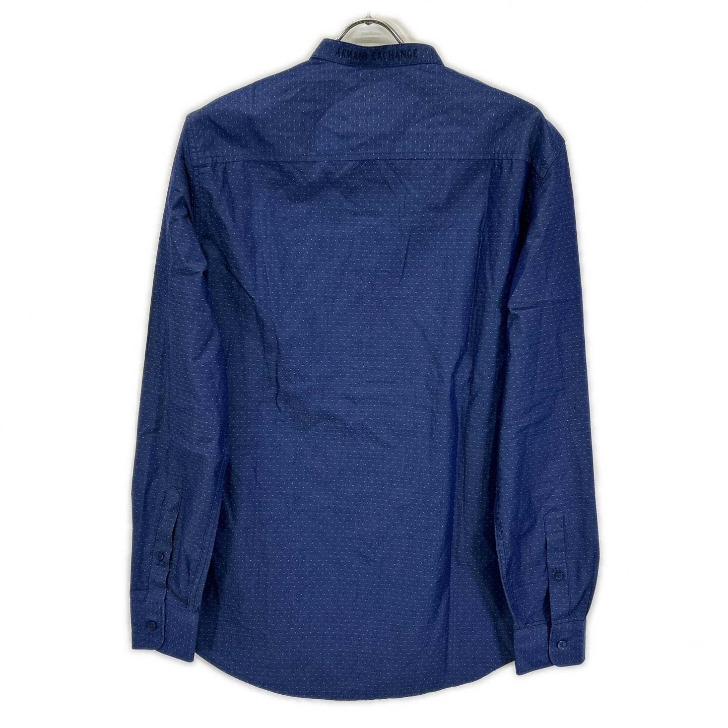 ARMANI EXCHANGE アルマーニエクスチェンジ 6ZZC69 ブルー マイクロドット バンドカラー ボタンシャツ トップス