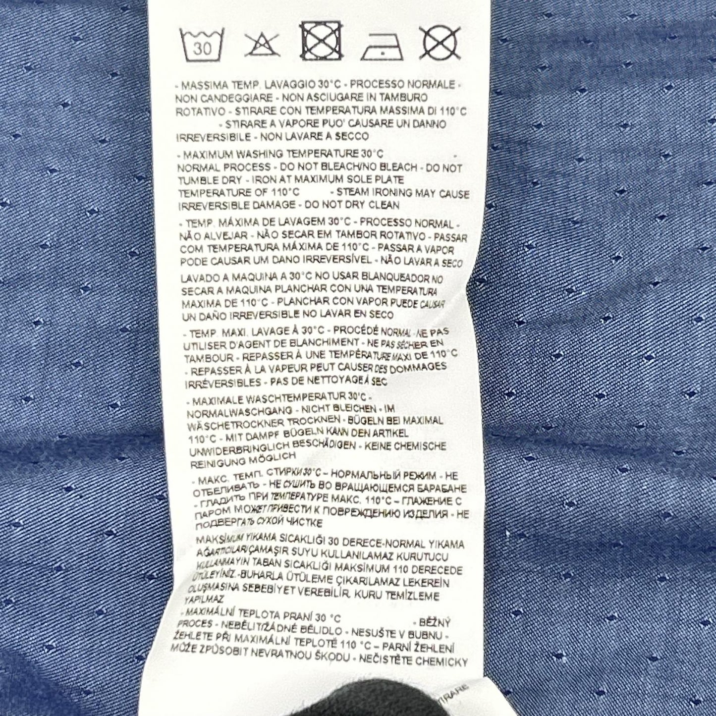 ARMANI EXCHANGE アルマーニエクスチェンジ 6ZZC69 ブルー マイクロドット バンドカラー ボタンシャツ トップス