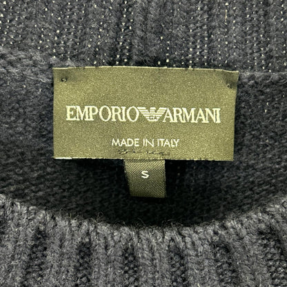 EMPORIOARMANI エンポリオアルマーニ ネイビー ウール100 ノルディック クルーネック セーター トップス