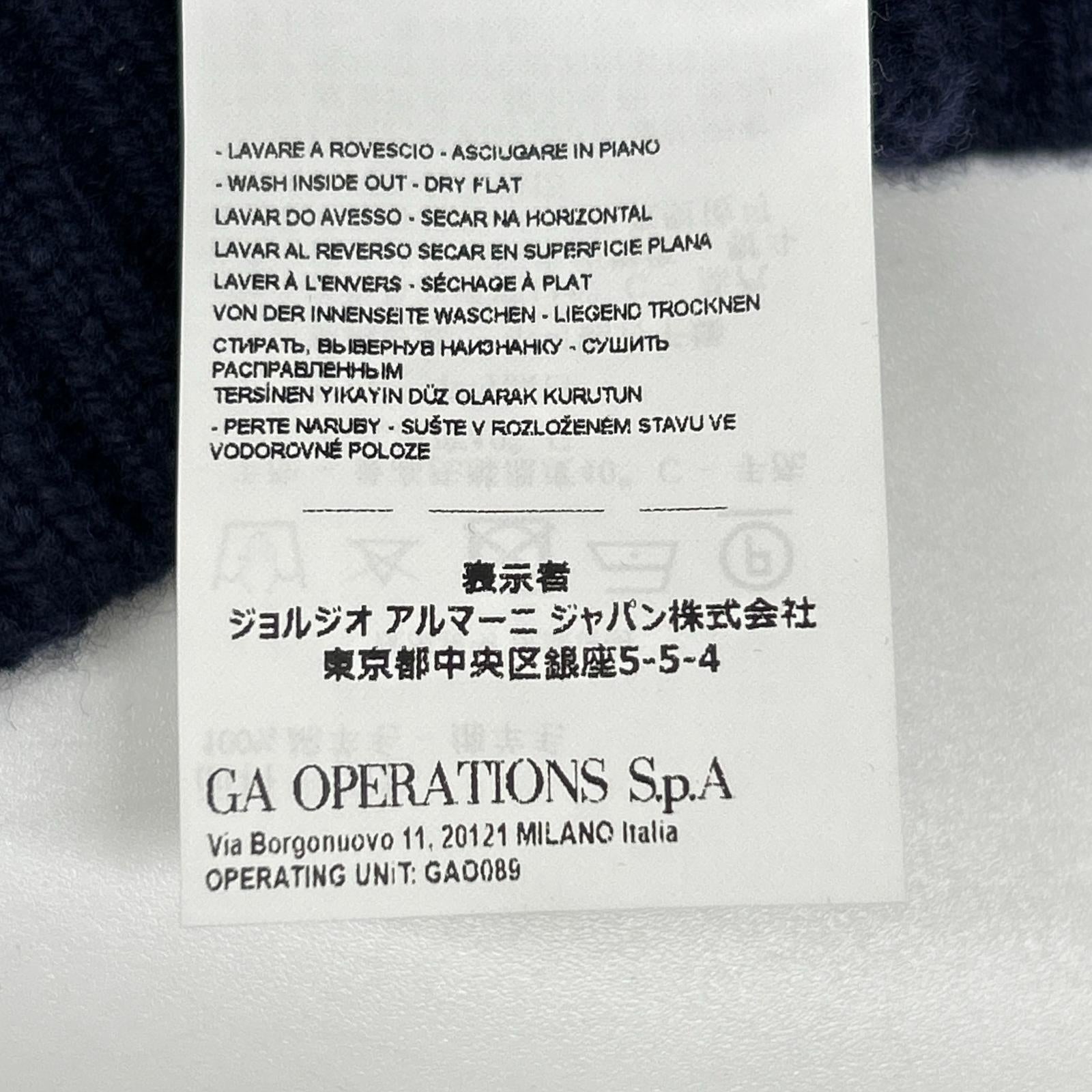EMPORIOARMANI エンポリオアルマーニ ネイビー ウール100 ノルディック クルーネック セーター トップス