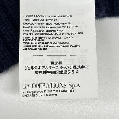 EMPORIOARMANI エンポリオアルマーニ ネイビー ウール100 ノルディック クルーネック セーター トップス