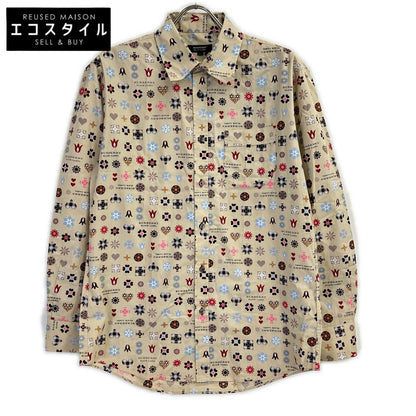 Burberry Black Label バーバリーブラックレーベル ライトベージュ モノグラムデザイン ロングスリーブ ボタンシャツ トップス