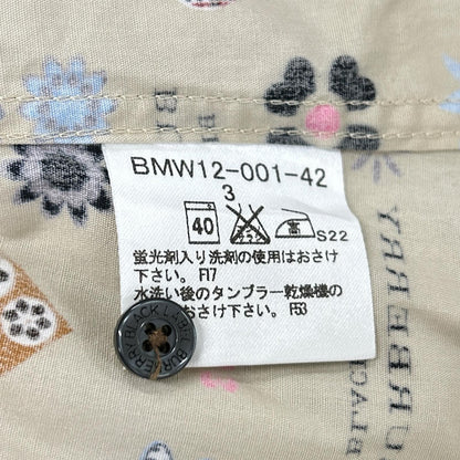 Burberry Black Label バーバリーブラックレーベル ライトベージュ モノグラムデザイン ロングスリーブ ボタンシャツ トップス