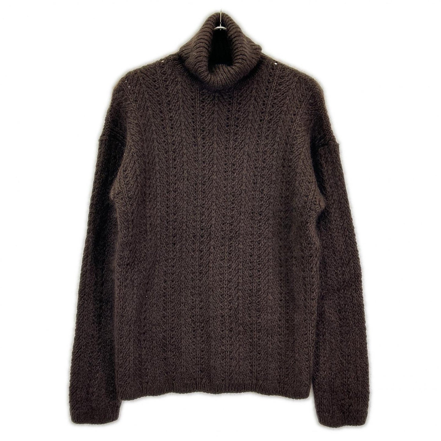 GUCCI グッチ トムフォード期　163151 ブラウン シルク×モヘア タートルネック セーター トップス