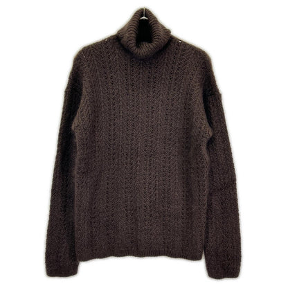 GUCCI グッチ トムフォード期　163151 ブラウン シルク×モヘア タートルネック セーター トップス