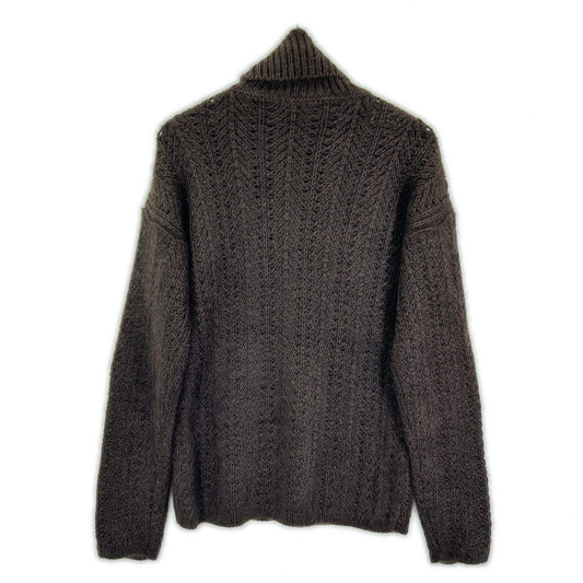 GUCCI グッチ トムフォード期　163151 ブラウン シルク×モヘア タートルネック セーター トップス