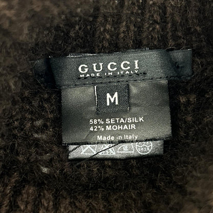 GUCCI グッチ トムフォード期　163151 ブラウン シルク×モヘア タートルネック セーター トップス
