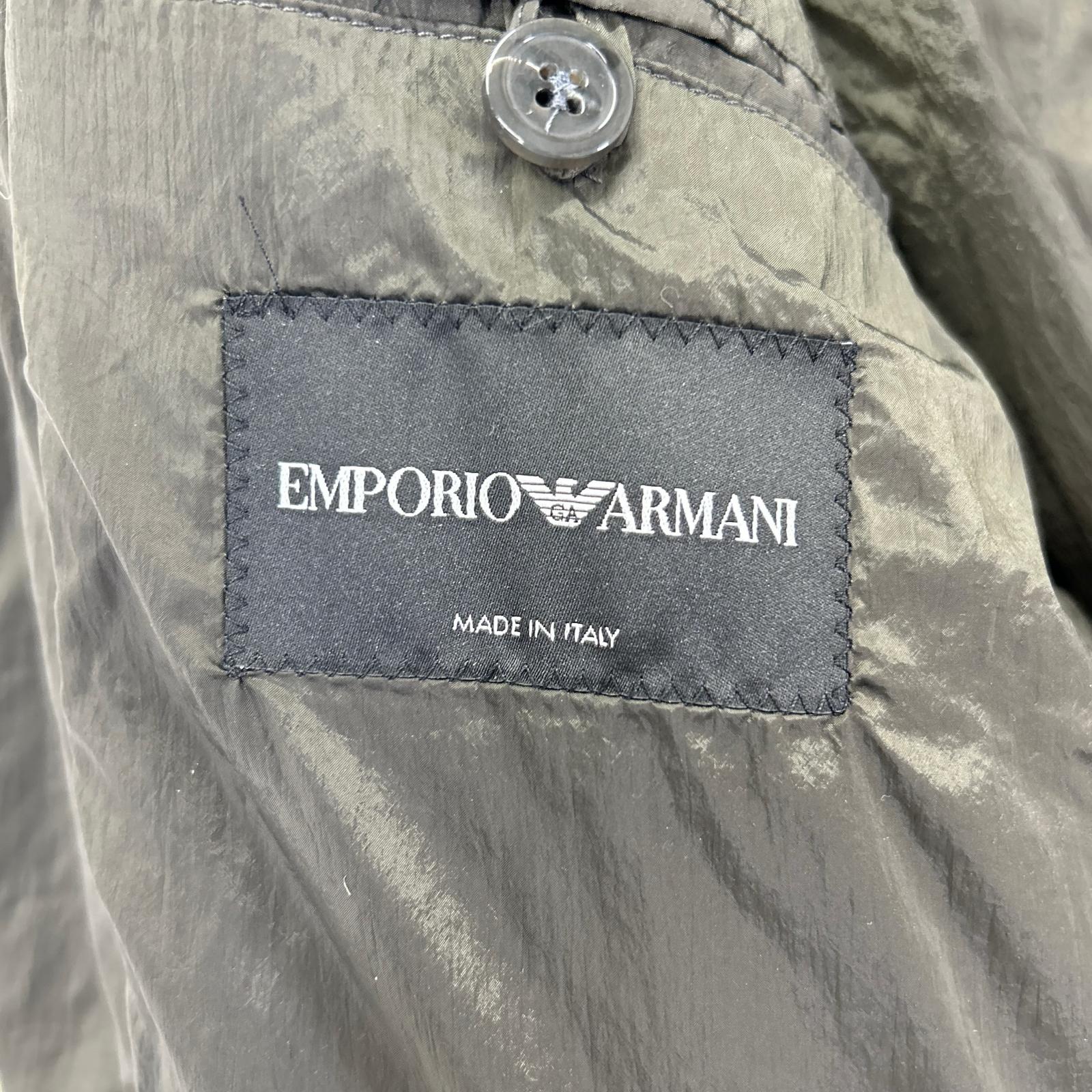 EMPORIOARMANI エンポリオアルマーニ ブラウン モヘア ナイロン切り替え ジップアップジャケット ジャケット