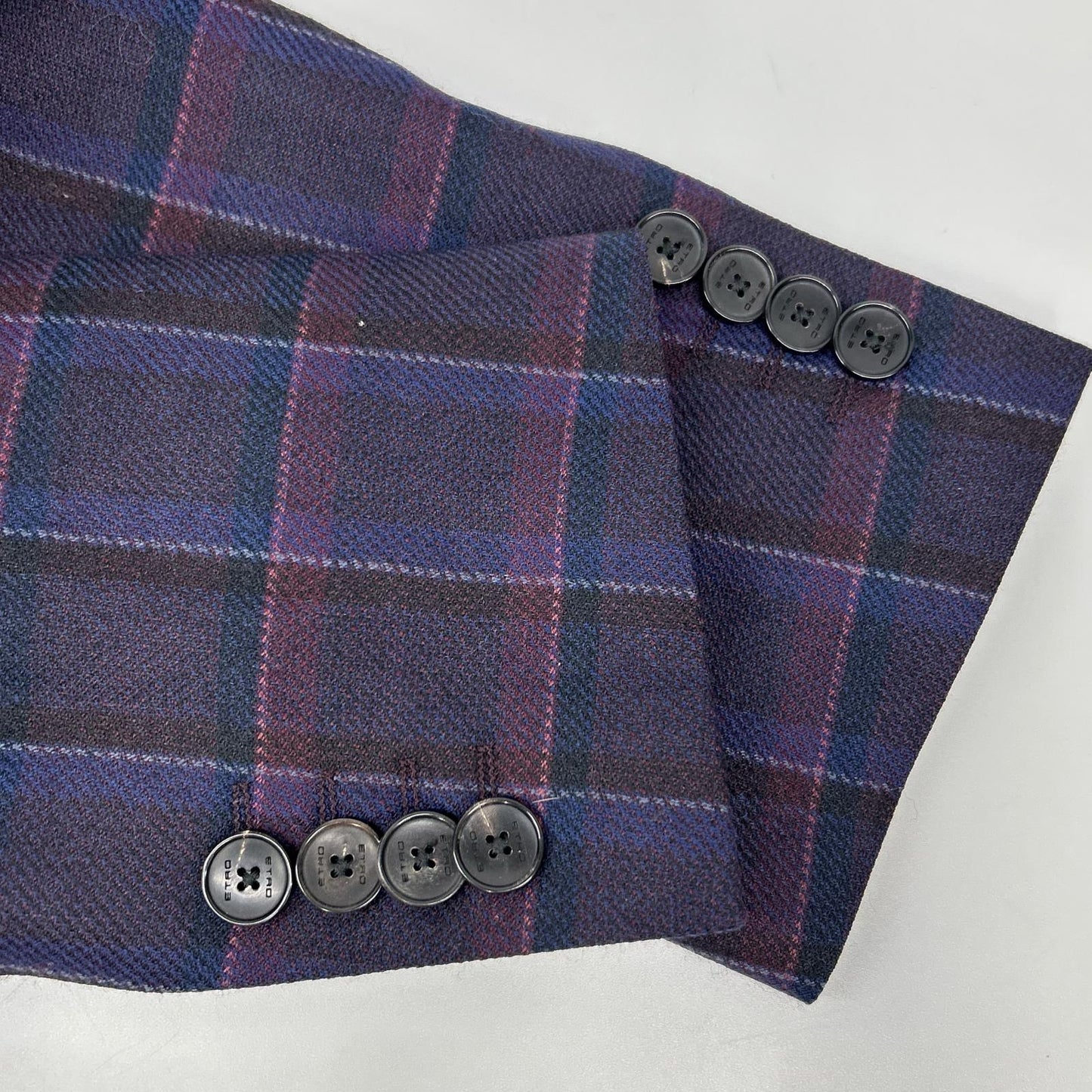ETRO エトロ 1A984 0125 パープル チェック柄 ペイズリーインナー ジャケット パンツ セットアップ スーツ セットアップ
