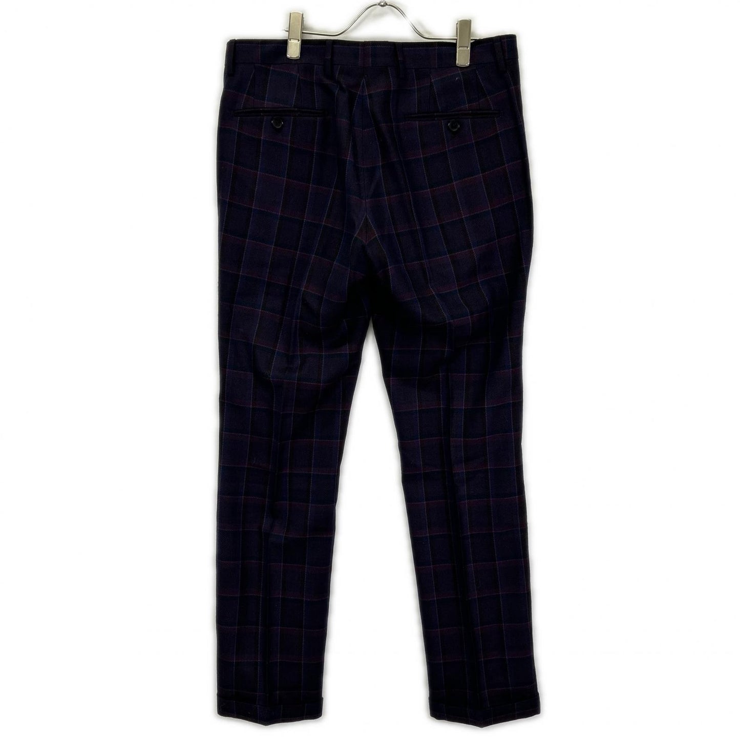 ETRO エトロ 1A984 0125 パープル チェック柄 ペイズリーインナー ジャケット パンツ セットアップ スーツ セットアップ