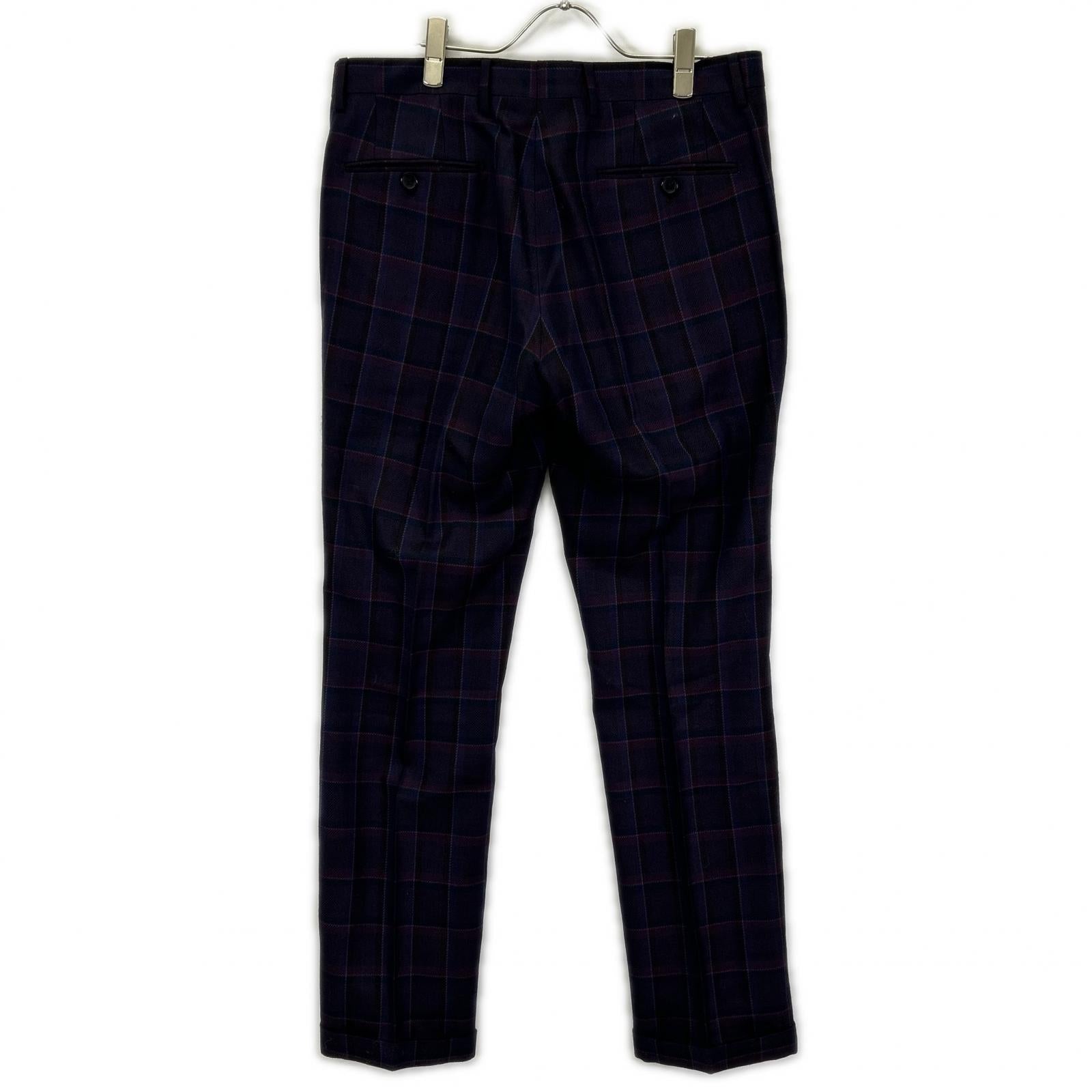 ETRO エトロ 1A984 0125 パープル チェック柄 ペイズリーインナー ジャケット パンツ セットアップ スーツ セットアップ