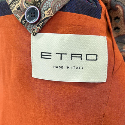 ETRO エトロ 1A984 0125 パープル チェック柄 ペイズリーインナー ジャケット パンツ セットアップ スーツ セットアップ