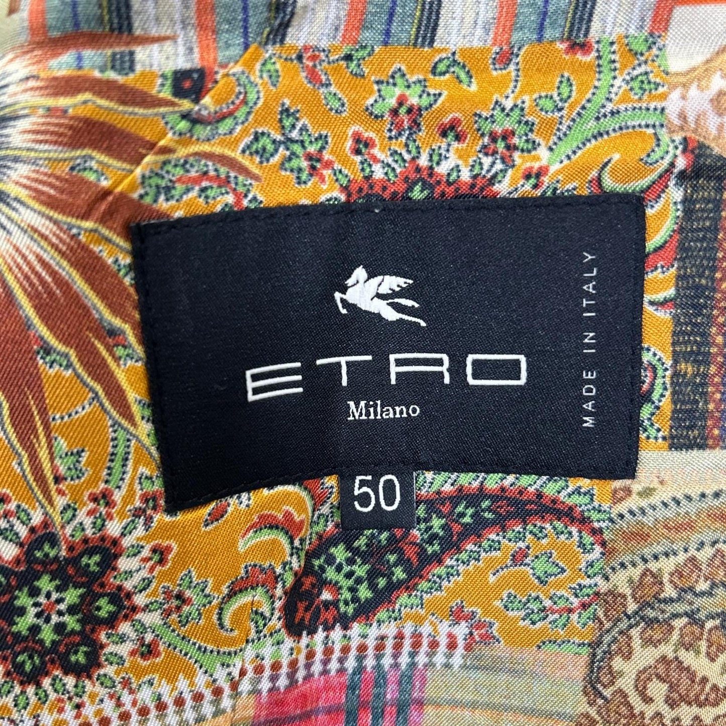 ETRO エトロ 1G960 1186 ネイビー ピンストライプ フラワー刺繍 ジレ ベスト