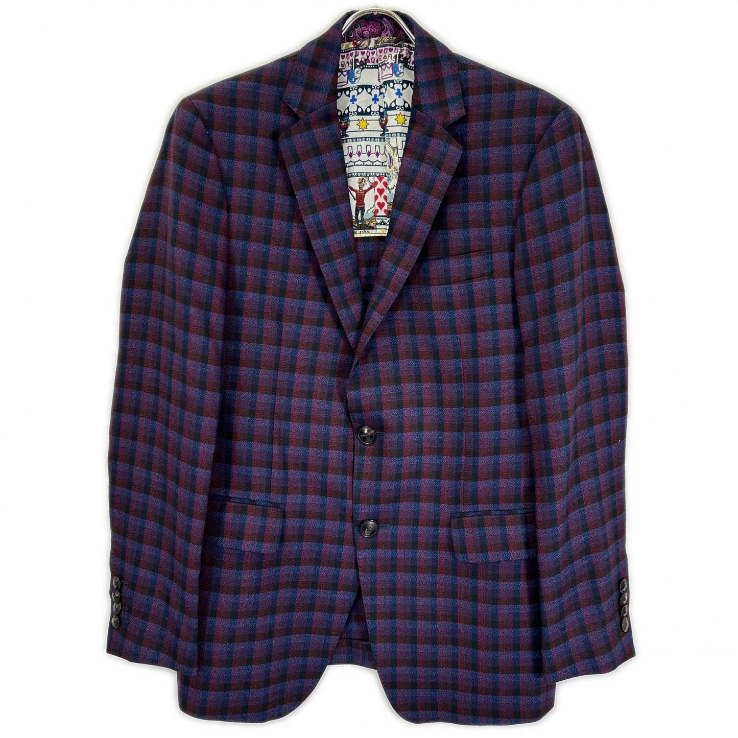 ETRO エトロ 181-1A967-2008 パープル チェック柄 トロット ペイズリー 総柄 スーツ セットアップ スーツ セットアップ