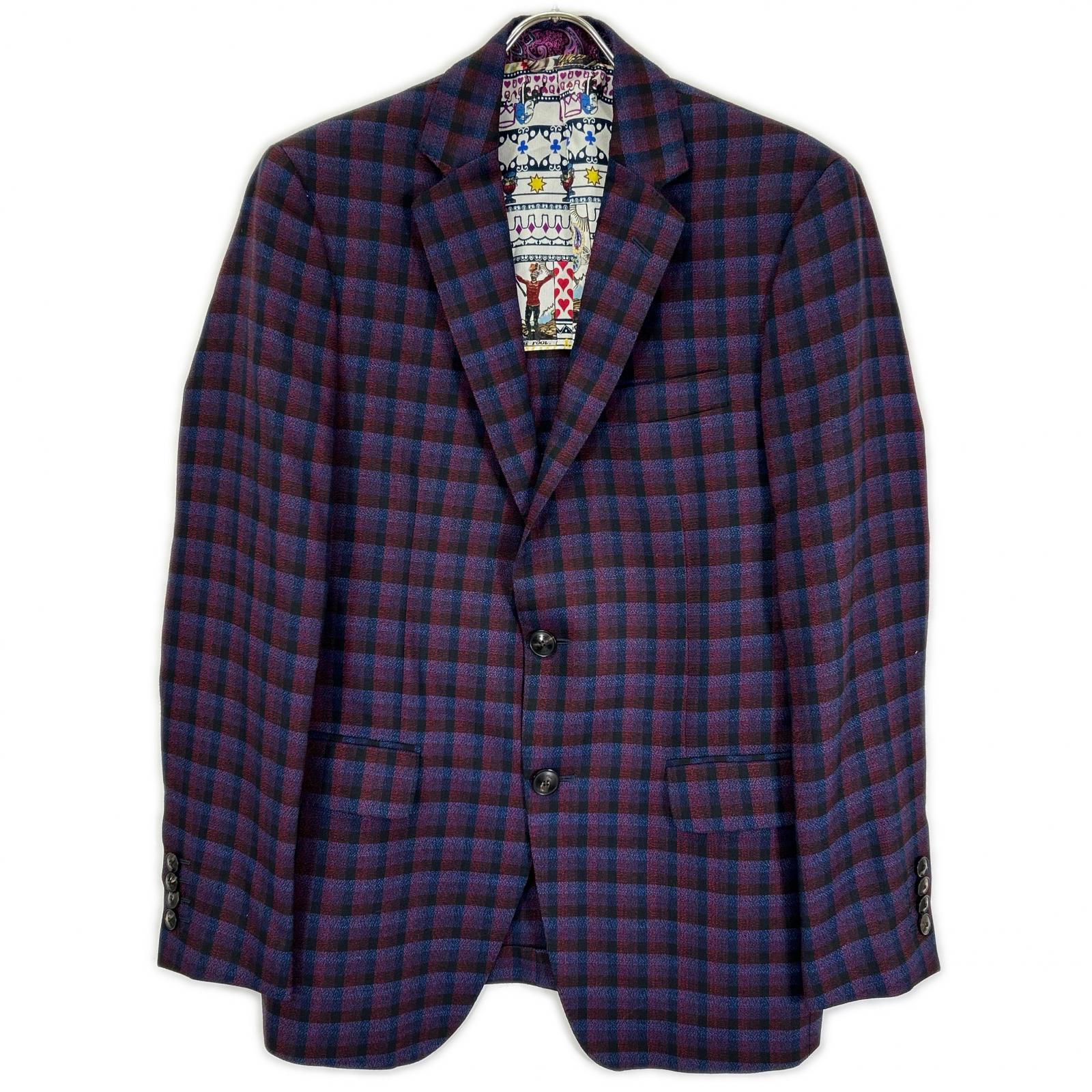 ETRO エトロ 181-1A967-2008 パープル チェック柄 トロット ペイズリー 総柄 スーツ セットアップ スーツ セットアップ